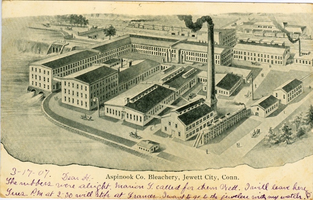 Postcards Aspinook Co. Bleachery, Jewett City Museum of Connecticut History