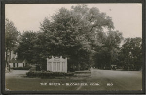 Postcard of the Green Wall of Honor War Memorial, Bloomfield, CT