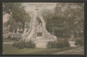 Postcard of World War Soldiers' Monument, Norfolk, CT
