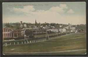 Postcard of Birds-Eye View from R. R. Bridge