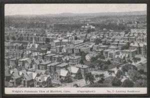 Postcard of Wright's Panoramic View of Hartford Looking Southwest