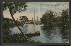 Postcard of Willimantic River and Windham Mills