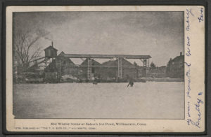 Postcard of Mid Winter Scene at Eaton's Ice Pond