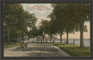 Postcard of Seaside Park showing Locomobile Company of America