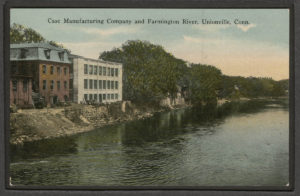 Postcard ot Case Manufacturing Company and Rarmington River