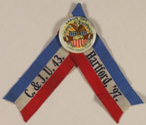 Labor Day 1897 Carpenters and Joiners Union # 43 Ribbon and Button