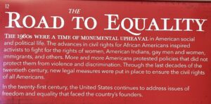 Top of a Banner: The Road to Equality. A new exhibit on Freedom: A History of the US