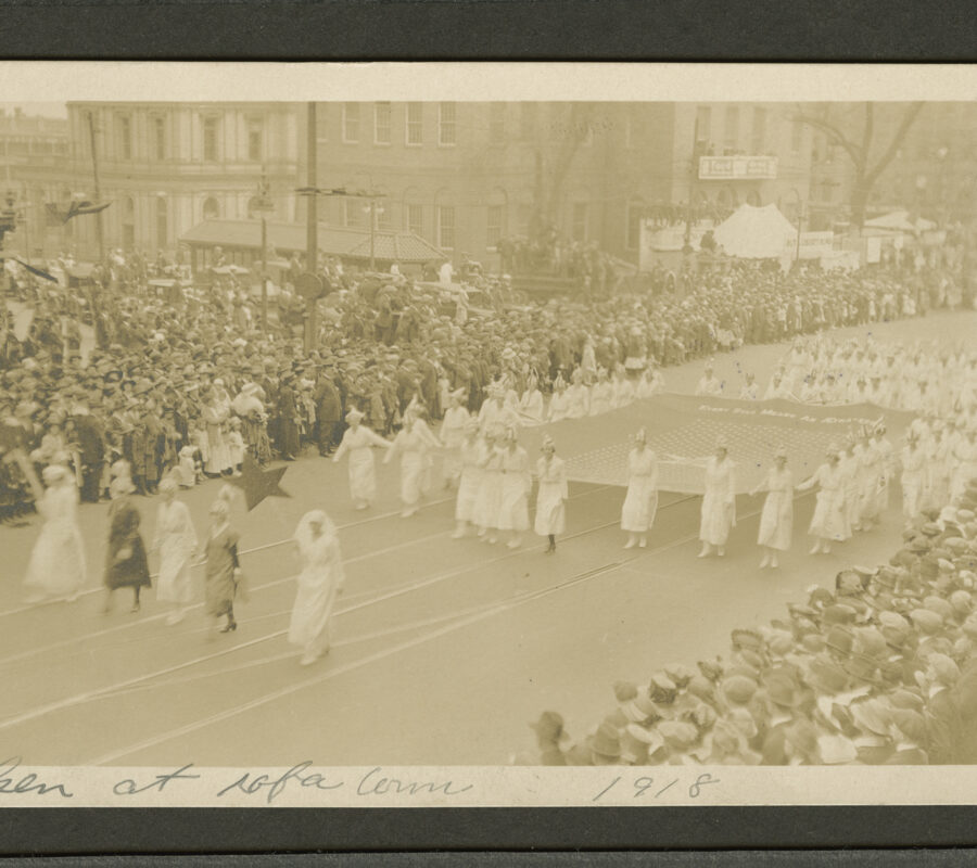 Suffrage March in Connecticut 1918.